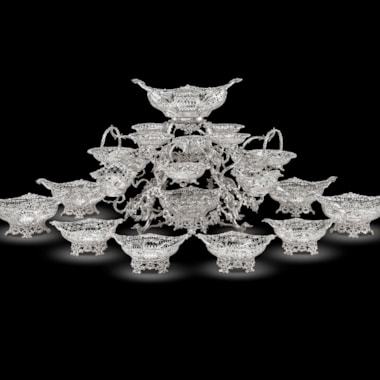 A Victorian Fourteen Basket Epergne